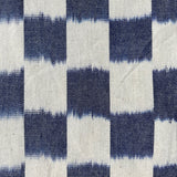 Single Ikat Blue Check Tablecloth