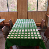 Green Grid Ikat Tablecloth