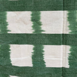 Single Ikat Green Grid Tablecloth