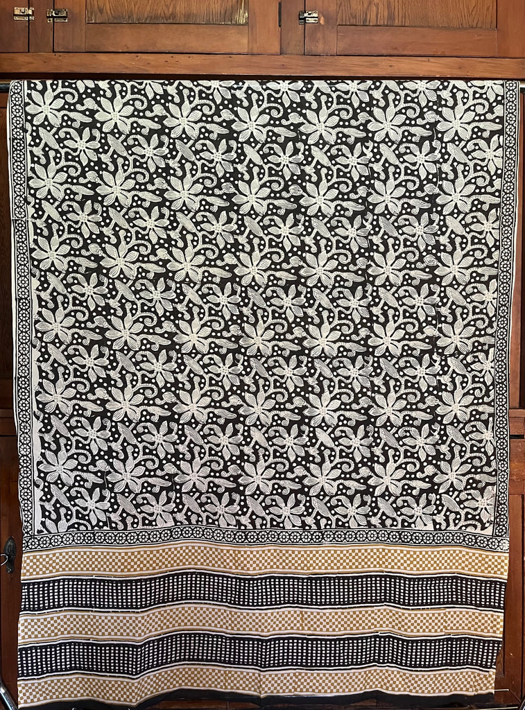 Yellow & Black Floral Sarong #003