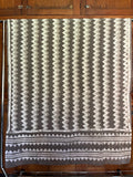 Grey Wide Zigzag Block Print Sarong