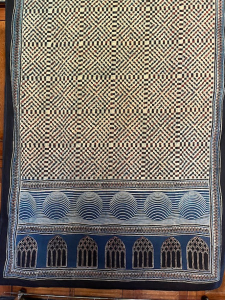 Ajrakh Indigo Check Sarong