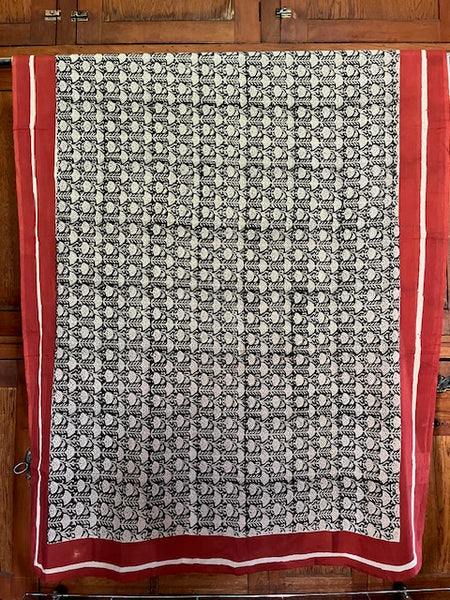 Madder & Black Floral Sarong #001