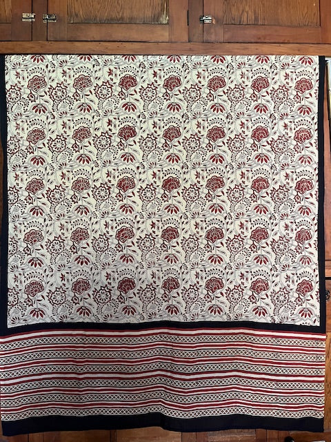 Madder & Black Floral Sarong #002