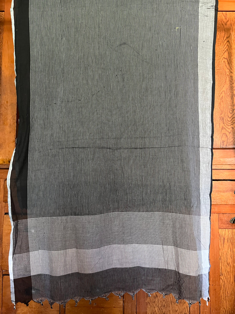 Handloom Black Pinstripe Scarf