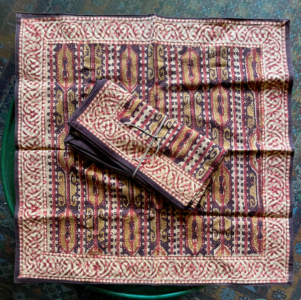Block Printed Napkin Set #001
