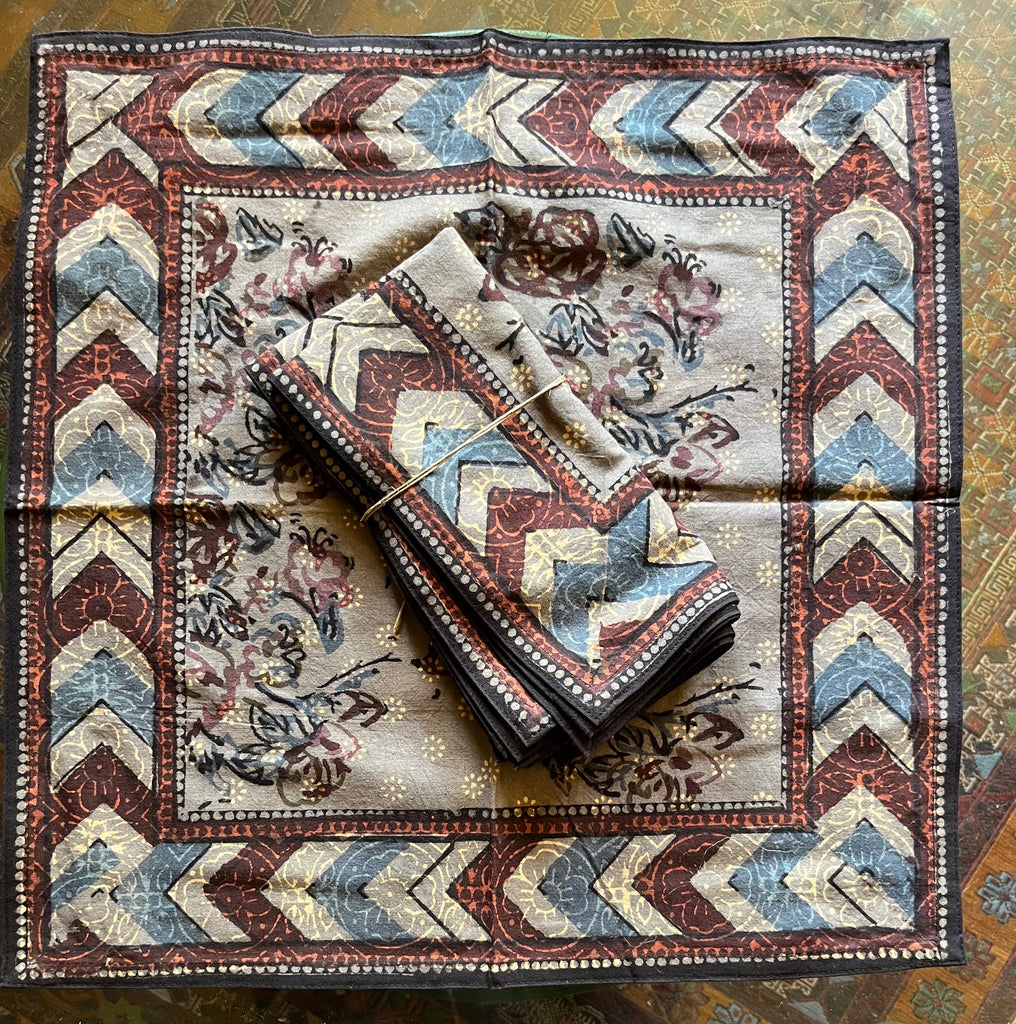 Block Printed Napkin Set #002