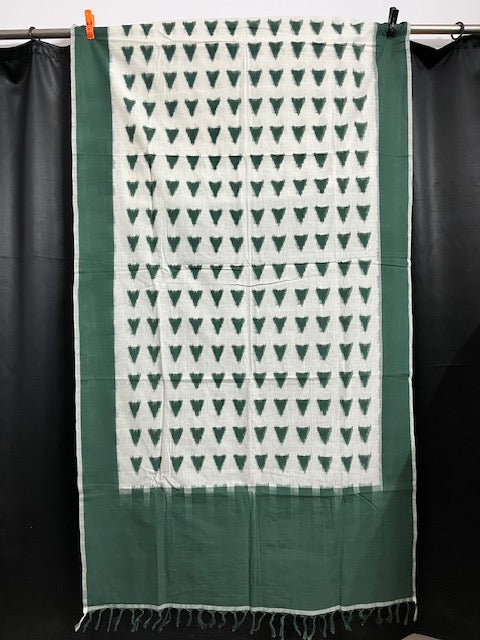 Ikat Green Triangles Cotton Sarong