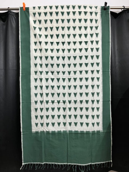 Ikat Green Triangles Cotton Sarong