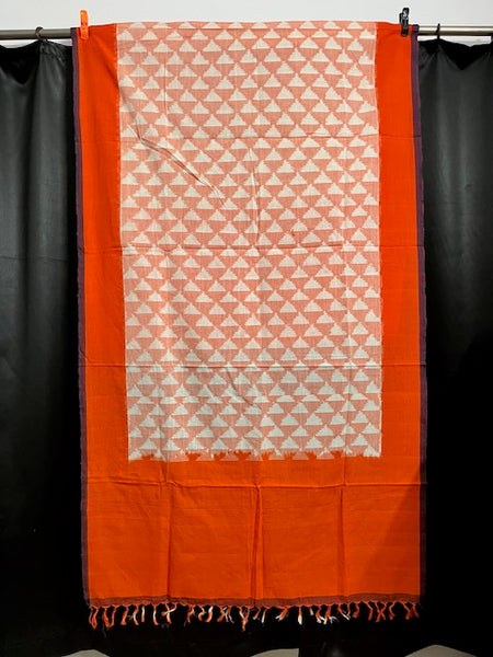Ikat Orange Triangles Cotton Sarong