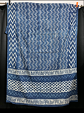 Indigo Zigzag Block Print Sarong