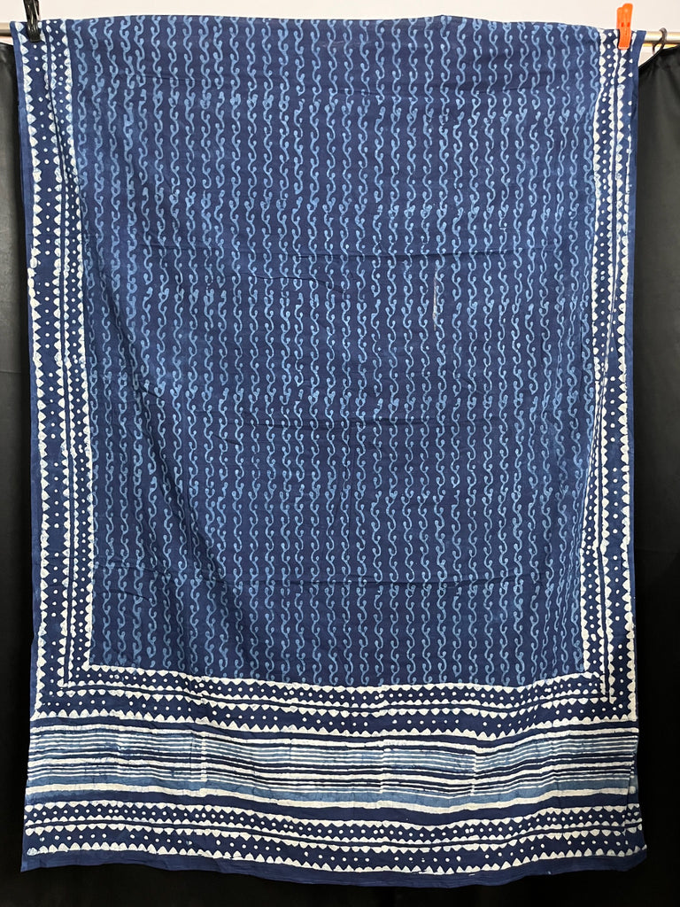 Indigo Vines Block Print Sarong