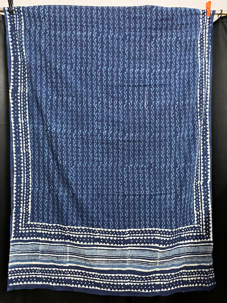 Indigo Vines Block Print Sarong