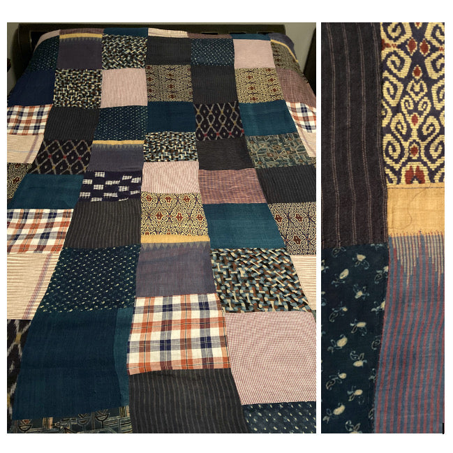 Blue Padded Patchwork Quilt