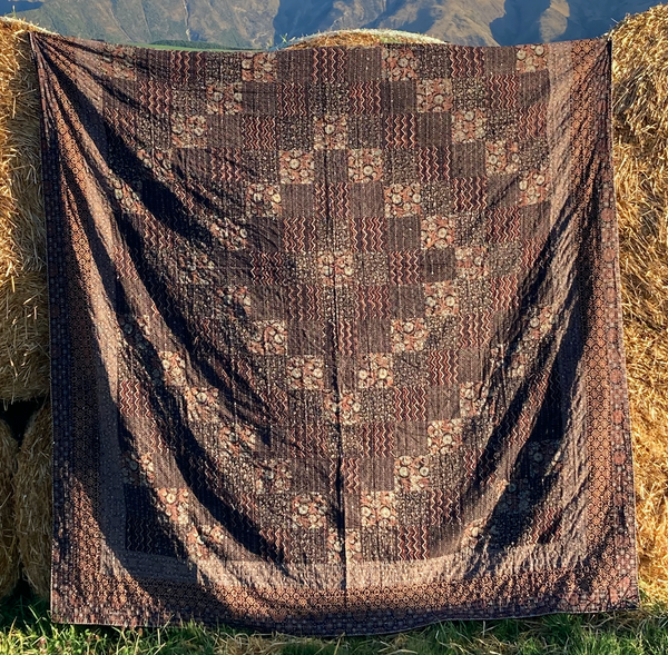 Brown Patchwork Kantha Quilt