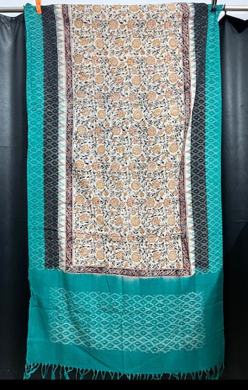 Kalamkari Block Printed Ikat Sarong #002
