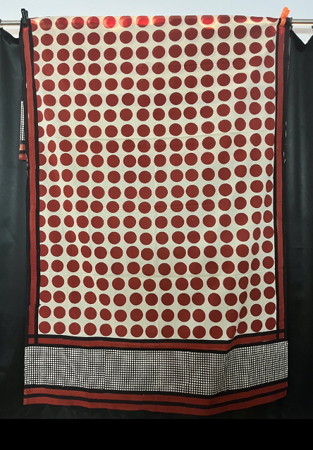 Madder Large Spot & Black Border Sarong