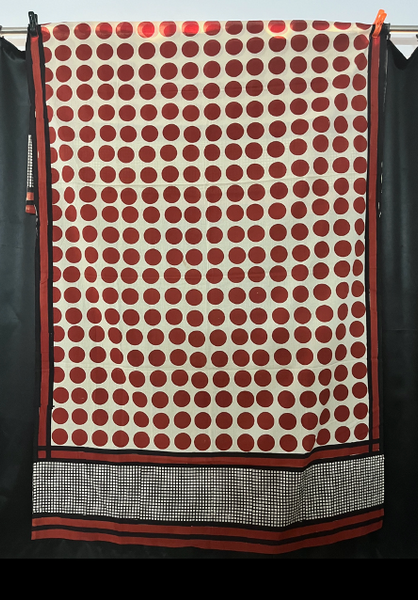 Madder Large Spot & Black Border Sarong