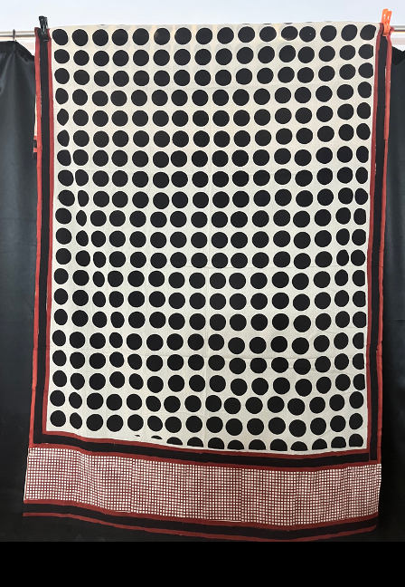 Madder Border & Black Large Spot Sarong