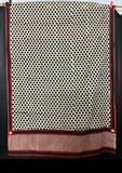 Madder Border & Black Small Spot Sarong