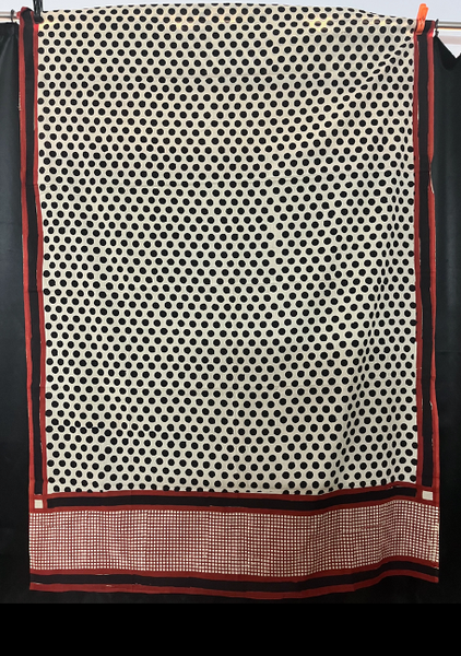 Madder Border & Black Small Spot Sarong
