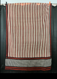 Madder Fine Stripe & Black Border Sarong