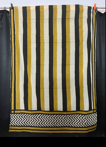 Mustard & Black Wide Stripe Sarong