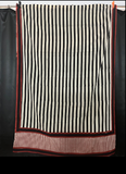 Madder Border & Black Fine Stripe Sarong