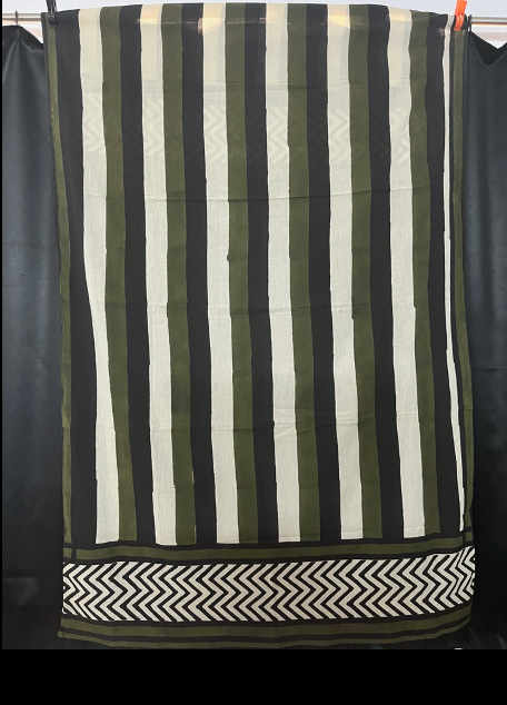 Green & Black Wide Stripe Sarong