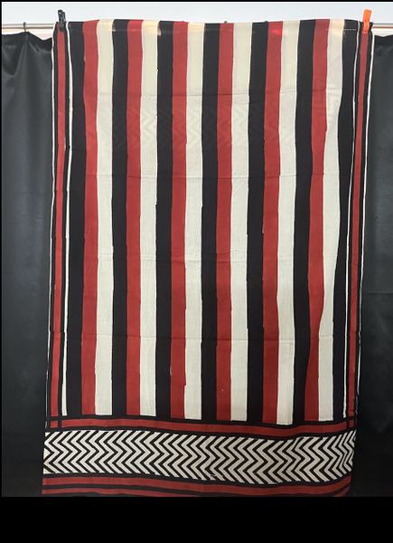 Madder & Black Wide Stripe Sarong