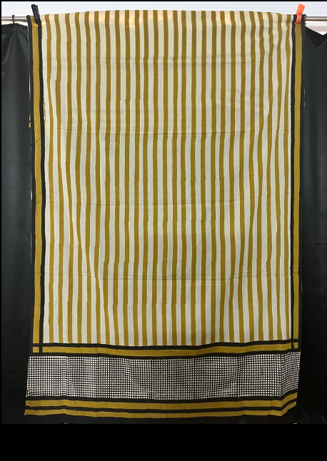 Mustard Fine Stripe & Black Border Sarong